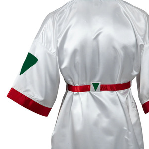 Dernière robe de boxe en soie 100% polyester avec logo personnalisé bavoir de boxe pour hommes avec capuche en vente vêtements d'arts martiaux - Product Image 3