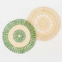 Assiette de présentation ronde en jonc de mer tressé, faite à la main, écologique, personnalisable, qualité supérieure pour la décoration de cuisine, fournisseur en gros