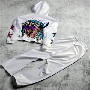 Sudadera con Capucha y Cordón Ajustable, Lavada al Ácido, Hecha a Medida |   100% Algodón, Ropa de Calle Vintage de Invierno, Estampado Gráfico, Apliques Bordados, Sólido - Product Image 2