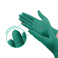 Gants en nitrile verts sans poudre Bergamot X2260GR 6,0 g, résistants aux produits chimiques, résistants aux déchirures, surface texturée, sécurité générale
