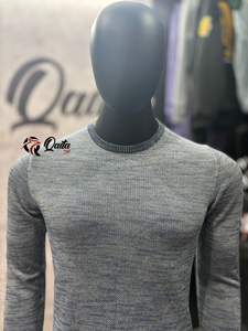 เสื้อสเวตเตอร์ถักแบบมีสายสำหรับผู้ชายเสื้อสเวตเตอร์คอกลมผ้าฝ้ายถักสีทึบสำหรับทุกเพศ - Product Image 6