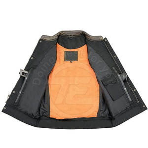 Chaleco informal de Cuero 100% con cuello en V para hombre, decoración de botones, ropa transpirable de buena calidad para verano a prueba de viento - Product Image 6