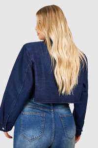 Chaqueta vaquera vintage azul claro para mujer, estilo camionero, con botones y adornos de lentejuelas, abrigo de primavera tipo shacket para conjuntos. - Product Image 2