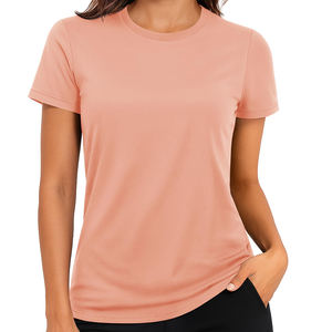 Gran oferta, el mejor producto, ropa deportiva y transpirable, tacto ultrasuave, la mejor camiseta de gimnasio de entrenamiento de tela de poliéster para mujer - Product Image 1