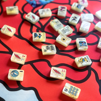 Tuiles de Mahjong Américaines de Luxe Jaune Soleil Tie-Dye Effet Nacre, Ensemble de 160 Tuiles en Acrylique Nacré Premium, Collection Grateful Dead