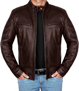 Chaqueta de piel de oveja elegante personalizada para hombre con bordado High Street Style chaquetas de cuero chaqueta para hombre - Product Image 1