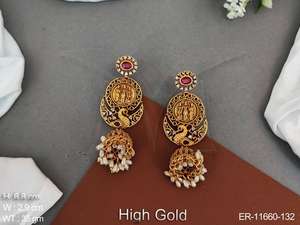 Joyería del templo del sur de la India, pendientes de Arete antiguo - Product Image 3