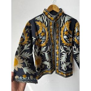 Chaqueta Bomber Acolchada Vintage de Lona Tejida con Bordado Suzani, 100% Algodón, para Otoño e Invierno, Gran Venta - Product Image 1
