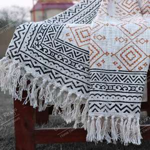 Manta Marroquí Hecha a Mano, Auténtica, Artesanal, Diseño Tribal, Suave, Tejida, Decoración para el Hogar, Regalo - Product Image 1