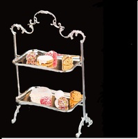 Support à gâteau à double étage en laiton plaqué argent, fait main, de luxe, écologique, pour Noël, la fête des pères, les cadeaux de remise de diplôme