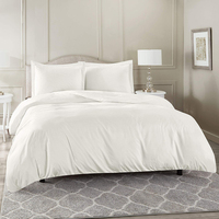 Ensemble de housse de couette en coton sergé brodé 300 fils, couleur personnalisée, haute qualité, drap de lit imprimé sur le devant, toutes saisons, pour la maison
