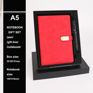 Pu Lederen A5 Hardcover Dagboek Cadeauset Notitieboekje Met Pen En Thermos Beker - Product Image 2