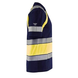 Chemise de sécurité réfléchissante à manches courtes de construction haute visibilité Polyester fluorescent à séchage rapide Logo personnalisable Classe 2 - Product Image 2