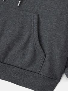 Sweat à capuche surdimensionné personnalisé pour hommes et femmes en tissu polaire doux avec motif d'épaule tombante et style poche kangourou - Product Image 5