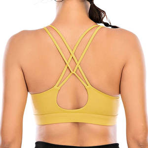 Sujetador Deportivo Ligero de alta calidad para mujer, logotipo personalizado, ropa deportiva de entrenamiento elástica transpirable de secado rápido en la parte delantera - Product Image 3