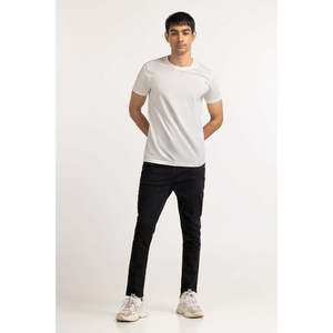 กางเกงยีนส์ทรงตรงเอวกลางสีดำสไตล์วินเทจ Y2K แต่งลายปะติดปะต่อ ล้างสีแบบ Stonewashed ปักลาย ODM เอวสูง ล้างสีแบบ Colored-Wash สำหรับฤดูหนาว - Product Image 4