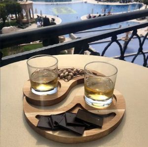 Bandeja DE SERVICIO DE MADERA producto caliente nueva llegada plato de servicio redondo junto único hecho a mano de La India - Product Image 3