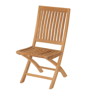 เก้าอี้พับไม้สักเรียบง่ายเหมาะสำหรับสวนระเบียงหรือร้านกาแฟกลางแจ้ง - Product Image 1