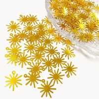 Paillettes en PVC en forme de fleur dorée, 18 mm, ultra fines, écologiques, personnalisables, multicolores, perles décoratives pour artisanat