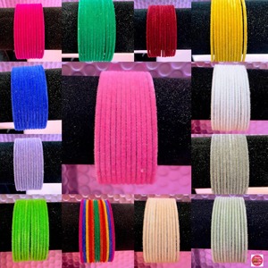 Ensemble de bracelets en métal velours, 24 bracelets en 12 couleurs, bijoux de mariée indiens traditionnels, tailles 2-4 à 2-12, accessoire pour femme de faveur de mariage - Product Image 1