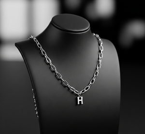 Collier pendentif unisexe à maillons minimalistes en argent 925, plaqué or et rhodium, cadeau tendance pour femme - Product Image 5