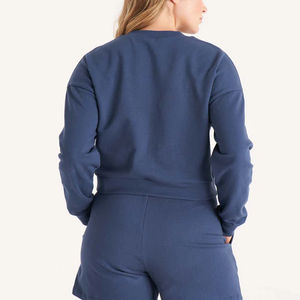 Sudadera corta Premium 2025 para mujer, sudadera elegante con capucha para Fitness y estilo callejero, Top moderno de longitud corta para mujer OEM - Product Image 3