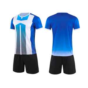 Meilleurs ensembles d'uniformes de football/soccer unisexes à col en V en polyester respirant de haute qualité, personnalisables, à manches courtes et séchage rapide - Product Image 4