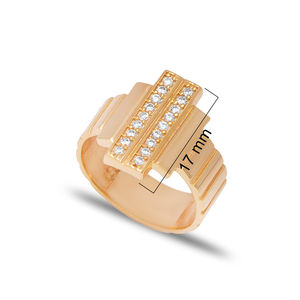 Dainty Hexagone Design Géométrique CZ Pierre 925 Bijoux En Argent Sterling Bague Réglable À La Main Fine Jewellery - Product Image 1