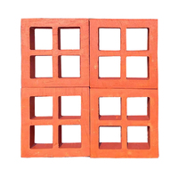 Bloc de ventilation en terre cuite rouge écologique, brique creuse décorative en argile pour clôture d'hôtel, mur, cloison, décoration extérieure