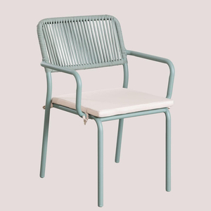 Hotsell dệt dây mây ngoài trời <span class=keywords><strong>Stackable</strong></span> bán buôn khung nhôm kim loại Patio vườn Ghế ăn với đệm không thấm nước - Product Image 1