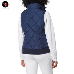 เสื้อกั๊กขนเป็ดของผู้หญิงระบายอากาศได้ดีเสื้อไนลอนโพลีเอสเตอร์แขนกุดทำจากผ้าคอตตอนสำหรับฤดูหนาว - Product Image 2