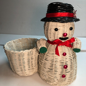 Alta calidad mimbre ratán muñeco de nieve Candy titular decoración planta titular Navidad vacaciones decoración de Vietnam - Product Image 1