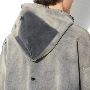 <b>Lightweight</b> Breathable Solid Color Sun Faded Polyester/Cotton Eco-Friendly Quick Dry <b>Hoodie</b> for Men OEM Service Wholesale - Product Image 5