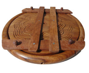 Stylish and Eco-Friendly Modern Foldable Fruit <b>Basket</b> Handmade Teak <b>Wood</b> Goods Folk Art Style - Product Image 3