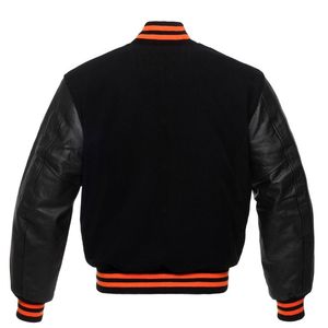 Construcción de cuero de chaqueta Varsity personalizada moderna con bordado en negrita para el orgullo del equipo o el desgaste de moda hecho en Pakistán - Product Image 2