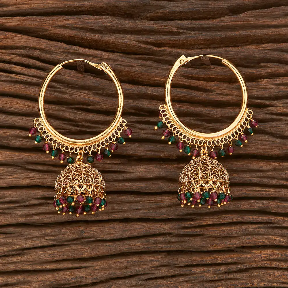 Bông Tai Bali Jhumka Cổ Với Mạ Vàng 212712 Trên Thị Trường Bán Buôn Trực Tuyến Xuất Khẩu & Nhà Sản Xuất