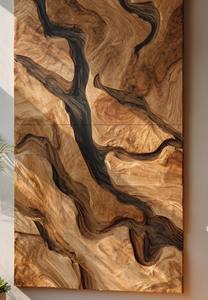 Art mural suspendu en bois naturel artisanal Art déco Panneau mural en bois moderne Décoration intérieure Cadeau de pendaison de crémaillère - Product Image 5