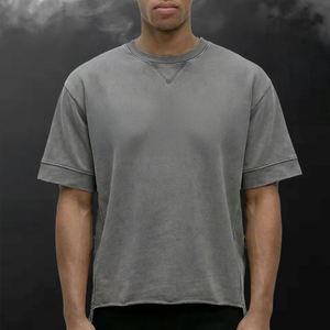 OEM Wholesale Oversized T-<b>Shirt</b> Heavyweight 260 GSM Tees <b>Patchwork</b> Streetwear Acid Wash Vintage DTG Cotton Custom Men T <b>Shirt</b> - Product Image 1