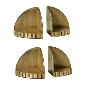 Soportes de extremo de libro con acabado antiguo de madera natural Adorable par de dos libros organizadores para la Mesa y la biblioteca del hogar - Product Image 2