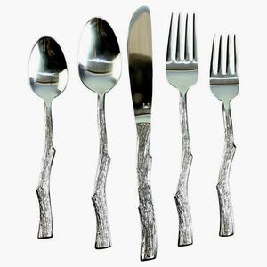 Cocina Boda Reutilizable Acero inoxidable Plata Brillante Pulido Diamante Corte Diseño Mango Cubiertos Juego de cubiertos - Product Image 4