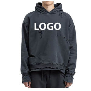 Conception lavée à l'acide 100% coton Nouveau et pas cher Prix de gros Logo personnalisé Pull à capuche Séchage rapide et sweats à capuche d'hiver - Product Image 6