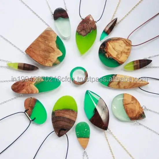 Resin Wood Pendant Epoxy Resin Jewelry ideas wood jewelry resin Mirha Necklace Made In India Wholesaler Necklace