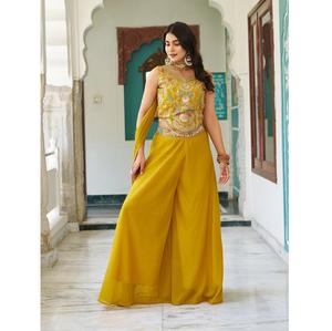 Nouvelle Blouse de Créateur, Ensemble Palazzo et Dupatta pour Fille, Tenue de Mariage et de Soirée, Ensemble Palazzo Brodé pour la Vente à l'Exportation - Product Image 1