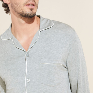 OEM Custom Set <span class=keywords><strong>pigiama</strong></span> da <span class=keywords><strong>uomo</strong></span> in cotone morbido a maniche lunghe con tasche Set <span class=keywords><strong>pigiama</strong></span> abbottonatura per <span class=keywords><strong>uomo</strong></span> - Product Image 6