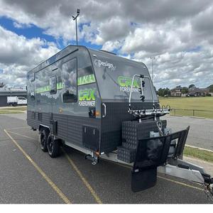 Caravana Moderna 4x4 Tipo Tear Drop, Remolque de Viaje de Aluminio con Cocina Deslizable de Acero Inoxidable y Piso Vinílico para 2 Personas - Product Image 4
