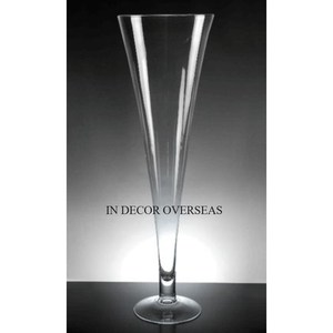 Heavy Duty Metal Color plata acabado diseñador único boda centro de mesa decorativo trompeta jarrón de la India en el precio más bajo - Product Image 5