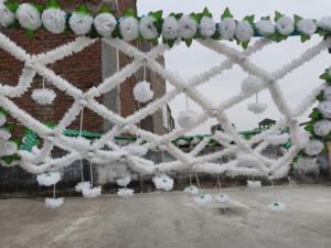 ผ้าคลุมหน้าเจ้าสาว Phoolo ki chador แบบดั้งเดิมดอกมะลิ dezi ดอกไม้ชายแดนภาคใต้ของงานแต่งงาน nikkah - Product Image 2