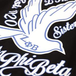 Zeta Phi Beta Sorority Varsity Jacket Noir Bleu Polaire Letterman Style Personnalisé Brodé Grec Vie Vêtements Collegiate Wear - Product Image 6