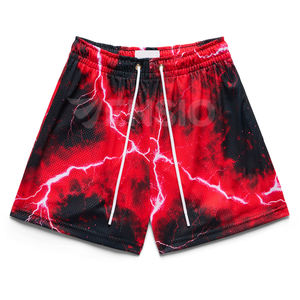 Short de sport d'été unisexe personnalisé pour hommes, short en maille imprimé en polyester respirant, coupe ample, 100% - Product Image 3