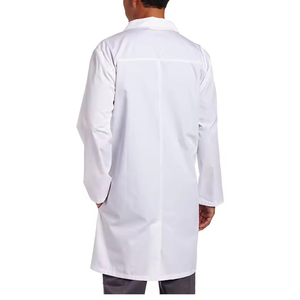 Blouse de laboratoire en coton blanc de qualité supérieure avec tissu respirant à manches longues et poches utilitaires pour les cliniques hospitalières et les laboratoires - Product Image 4